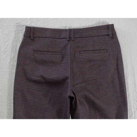 Express Editor Tapered Leg Stretch Trouser Pants. Red, Blue, Gray Lattice. 0R. - Picture 9 of 9